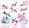 28 Valentines Day Foam Airplanes Greeting Cards with Valentine's Punchline for Kids School Classroom Exchange Prizes Gift Supplies.